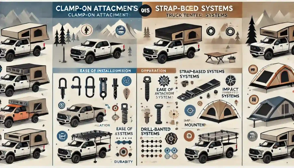 Comparing Clamp-On Attachments to other Truck Tent Attachment Systems