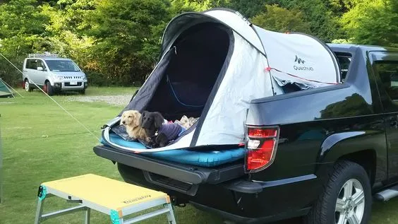 Elevated Truck Bed Tent Setup