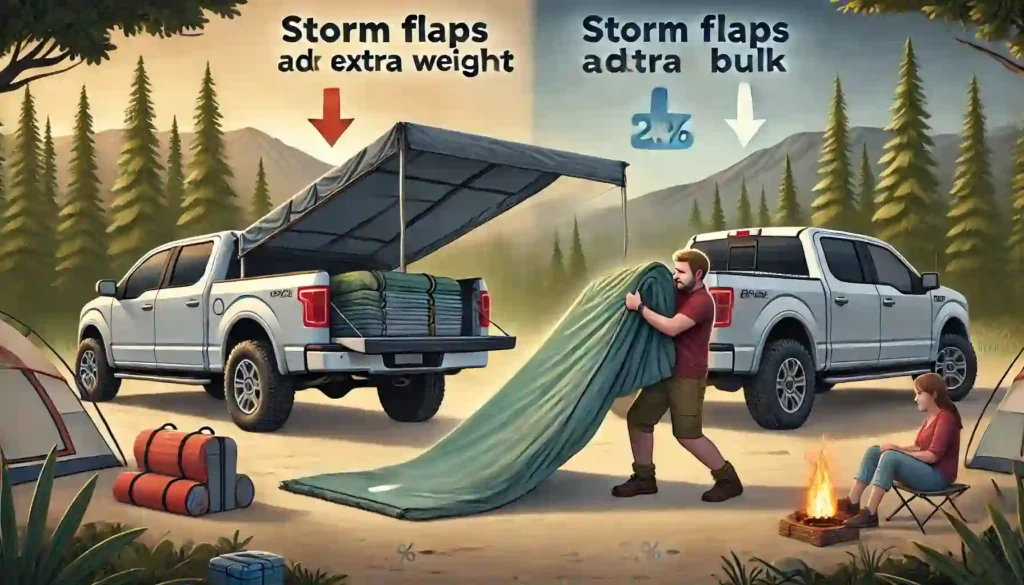 How Storm Flaps Add Extra Weight and Bulk to Your Truck Bed Tent